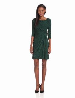 Evan Picone Women's 3/4 Sleeve Faux Wrap Dress, Deep Emerald Combo, 6 at  Womens Clothing store: