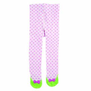 Elegant Baby My Favorite Tights with Green Shoes, Pastel Pink with Polka Dots : Infant And Toddler Tights : Baby