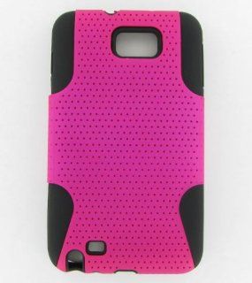 Samsung I717 (Galaxy Note) Hybrid Case Black TPU + Hot Pink Net: Cell Phones & Accessories