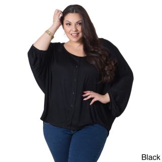 Sealed With A Kiss Womens Plus Size Katie Pullover 3/4 sleeve Top