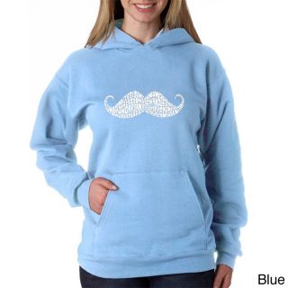 Los Angeles Pop Art Los Angeles Pop Art Womens Moustache Sweatshirt Blue Size XL (16)