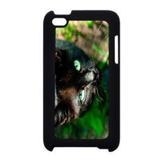 Rikki KnightTM Cat with Bright Green Eyes Design iPod Touch Black 4th Generation Hard Shell Case: Computers & Accessories