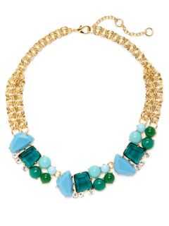 Blue Green Multi Bib Necklace by Gerard Yosca
