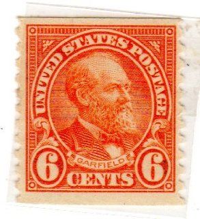Postage Stamps United States. One Single 6 Cents Deep Orange Garfield Type of 1922 26 Issue Stamp Dated 1932, Scott #723.: Everything Else