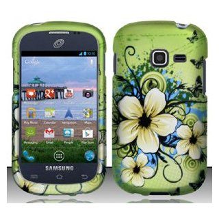 4 Items Combo for Samsung Galaxy Discover S730G / Galaxy Centura S738C (StraightTalk/Net 10/Tracfone) Hawaiian Flowers Design Snap On Hard Case Protector Cover + Car Charger + Free Neck Strap + Free American Flag Pin: Cell Phones & Accessories