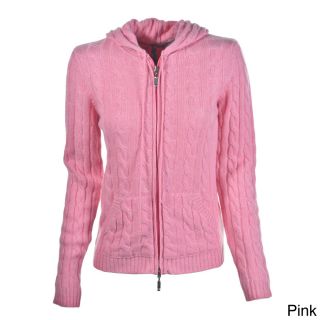 Luigi Baldo Luigi Baldo Womens Italian Cashmere Hooded Sweater Pink Size S (4 : 6)
