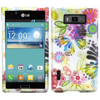 DragonCell Colorful Painting Butterfly Flower Graphic Image 2 Piece Snap On Phone Case Cover Protector with Rubber Coating for LG Splendor US730 / LG Venice VS730 VS 730 (US Cellular, Boost Mobile, Sprint)  Screen Protector Film Included: Cell Phones &