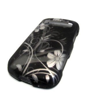 Samsung R720 Admire Vitality Black Canvas Flower Painting Print Rubberized Feel Rubber Coated Design Hard Case Cover Skin Protector Metro PCS Cricket: Cell Phones & Accessories
