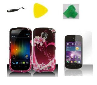 Purple Heart Love Faceplate Hard Phone Case Cover Cell Phone Accessory + Yellow Pry Tool + Screen Protector + Stylus Pen + EXTREME Band for Samsung Illusion i110 / Galaxy Proclaim S720C SCH S720C  Verizon Straight Talk: Cell Phones & Accessories
