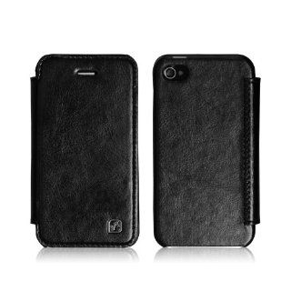 Original HOCO Genuine Leather Folding Folio Case Cover For Apple iPhone4/ iPhone 4S (Black): Cell Phones & Accessories
