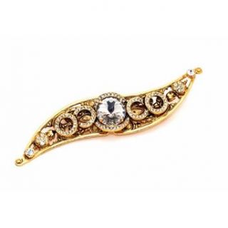 Dolce & Gabbana vintage gold metal crystal flower pin brooch: Clothing