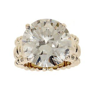 Big Clear Round Cubic Zirconia Stretch Cocktail Ring: Jewelry