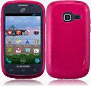Hot Pink Flex Frosted Clear Cover Case for Samsung Galaxy Centura SCH S738C Straight Talk: Cell Phones & Accessories