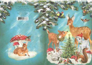 Deer Lamb Rabbit Boxed Christmas Cards "Deer Family" Health & Personal Care
