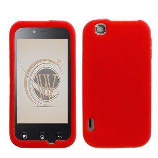 T Mobile LG myTouch (LGE739) Silicone Skin Soft Phone Cover   Red: Cell Phones & Accessories