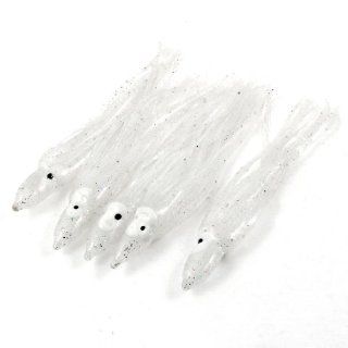 5pcs 4.5" Long Artificial Fishing Bait Octopus Squid Skirt Lure White Clear : Fishing Topwater Lures And Crankbaits : Sports & Outdoors