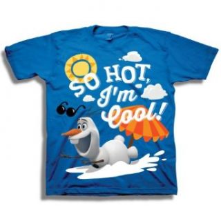 Disney Frozen Toddler Boys Snowman Olaf "So Hot I'm Cool" T Shirt: Clothing