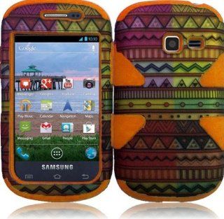 Samsung Galaxy Discover S730G ( Cricket , Net10 , Tracfone , Straight Talk ) Phone Case Accessory Colorful Craft on Orange Dual Protection D Dynamic Tuff Extra Stong Cover with Free Gift Aplus Pouch: Cell Phones & Accessories