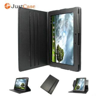 JustCase MultiDisplay Dual View Geniune Leather Cover Case for ASUS Transformer Prime TF201 B1 GR Eee Pad 10.1 Inch Tablet (Black): Computers & Accessories