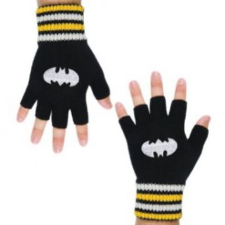 Batman   Mens Batman   Logo Fingerless Gloves Black: Clothing