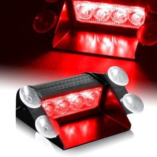 Red Generation 3 LED Law Enforcement Use Strobe Lights For Interior Roof / Dash / Windshield: Automotive