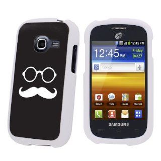 Samsung Galaxy Centura S738C White Protection Case   Black Mustache By SkinGuardz: Cell Phones & Accessories