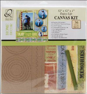 Quick Quotes Enjoy Life Canvas Wall Kit, 12 Inch by 12 Inch by 1 Inch   Scrapbooking Supplies