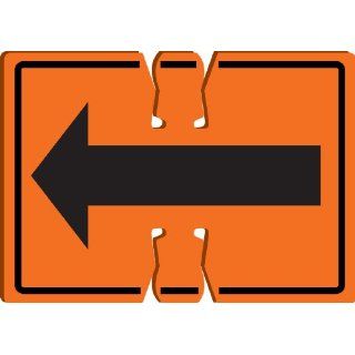 Accuform Signs FBC748 Plastic Traffic Cone Top Warning Sign, Legend "RIGHT ARROW/ LEFT ARROW PICTORIAL", 10" Width x 14" Length x 0.060" Thickness, Black on Orange: Industrial & Scientific
