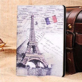 Retro Eiffel Tower Folio PU Leather Stand Smart Cover Case for iPad Mini Computers & Accessories