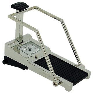 Miniature Treadmill Novelty Quartz Movement Collectors Clock   Silver Tone 9719: Watches