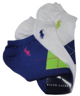 Ralph Lauren Women's Socks Blue Argyle, White Argyle & White (pack of 3) at  Womens Clothing store