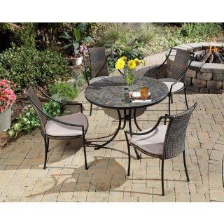 Home Styles 5601 3080 Stone Harbor 5 Piece Outdoor Dining Set, Slate Finish : Outdoor And Patio Furniture Sets : Patio, Lawn & Garden