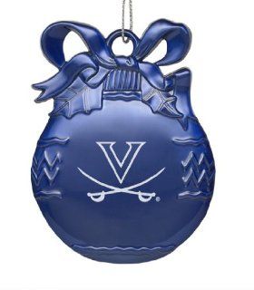 University of Virginia   Pewter Christmas Tree Ornament   Blue: Sports & Outdoors