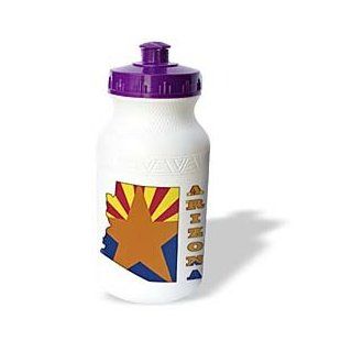 wb_58719_1 777images Flags and Maps   States   Arizona state flag in the outline map and letters of Arizona   Water Bottles : Bike Water Bottles : Sports & Outdoors