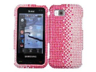 2 Tone Pink Bling Rhinestone Faceplate Diamond Crystal Hard Skin Case Cover for Samsung Eternity A867: Cell Phones & Accessories