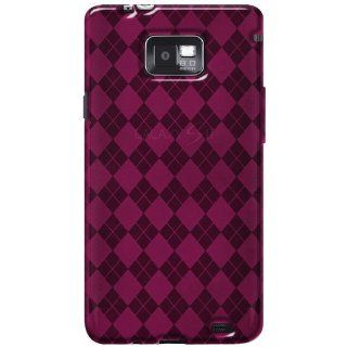 Amzer AMZ92232 Luxe Argyle High Gloss TPU Soft Gel Skin Case for Samsung Galaxy S II SGH I777   1 Pack   Frustration Free Packaging   Hot Pink Cell Phones & Accessories