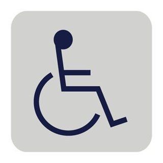 ADA Handicap Wheelchair Symbol Blue on Silver Sign NHE 1 MRNBLUonSLVR : Business And Store Signs : Office Products