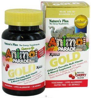 Source of Life Animal Parade Gold Children's Cherry Flavor Nature's Plus 60 Chew: Health & Personal Care