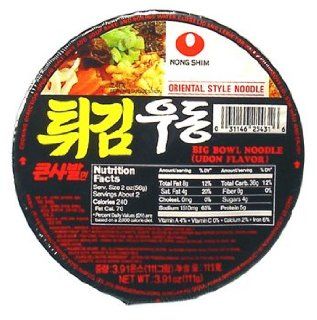 Nong Shim   Big Bowl Noodle (Udon Flavor) 3.91 Oz. : Grocery & Gourmet Food