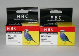 4 packs 2 sets Compatible EPSON T007/T008 ink cartridges for Epson Stylus Color 825/870 Epson Stylus Photo 780/785EPX/790/825/870/870LE/875DC/890/895/915. 2 black + 2 color, total 4 packs: Office Products