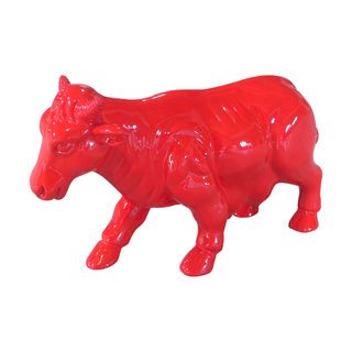 Friendly Red Cow Statue
