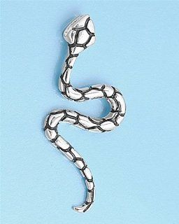 Sterling Silver   Pendant   Snake   50mm Height Jewelry