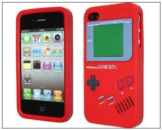 New Red Gameboy Style Silicone Case Cover for iPhone 4 4G 4S: Cell Phones & Accessories
