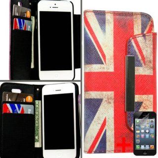 APPLE IPHONE 4 4S BRITISH FLAG FLIP COVER ID WALLET POUCH HARD CASE +FREE SCREEN PROTECTOR from [ACCESSORY ARENA]: Cell Phones & Accessories