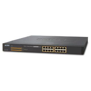 PLANET 16 Port 10/100/1000Mbps 802.3at PoE+ Ethernet Switch / GSW 1600HP /: Computers & Accessories