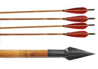 Buffalo Bamboo Shaft A 804 Broadhead 150 Grain Archery Hunting Arrows 6* Brand Red Feather : Sports & Outdoors