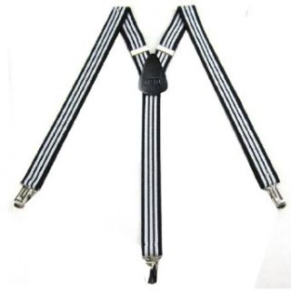 SUS 805 BWB   Black   White   Youth Striped Suspenders: Clothing