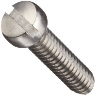 Stainless Steel Machine Screw, Plain Finish, Fillister Head, Slotted Drive, 3/16" Length, #6 32 Threads (Pack of 100): Industrial & Scientific