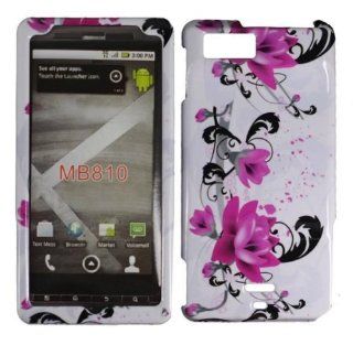 Purple Lily Hard Case Cover for Motorola Milestone X MB809: Cell Phones & Accessories