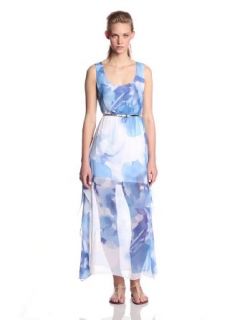 Calvin Klein Women's Sleeveless Printed Chiffon Maxi Dress